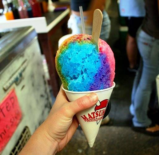 A Yummy Rainbow Shave Ice from Matsumoto on Oahu's North Shore
