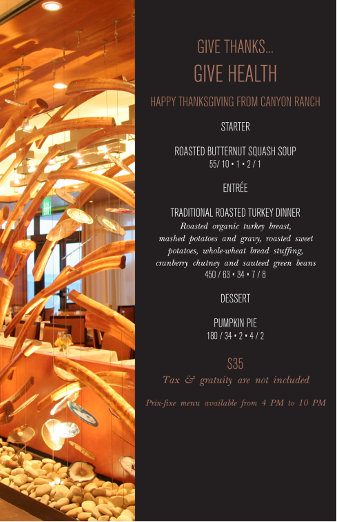 For A Healthy Thanksgiving, Canyon Ranch Grill Is Always An Option