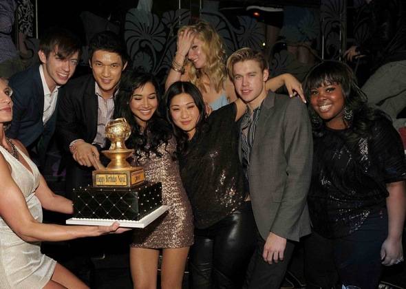 Haute Event: The Cast of Glee Helps Naya Rivera Celebrate Her Birthday at the Bank