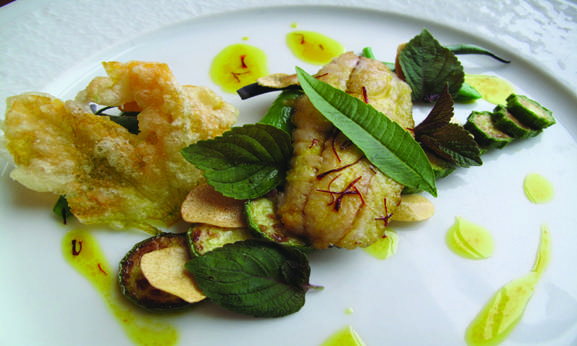 Sautéed Aji with Summer Vegetables and Saffron Vinaigrette3