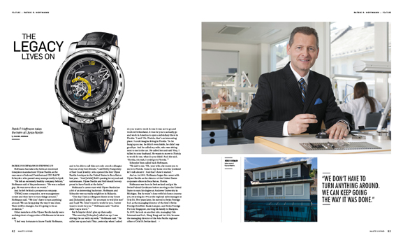 In This Issue of Haute Living Miami: Patrik P. Hoffmann Talks About His New Post as CEO of Ulysse Nardin