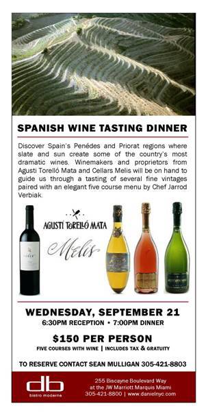 Spanish Wine Tasting Dinner at db Bistro Moderne Tomorrow Night —Reserve Your Spot Now
