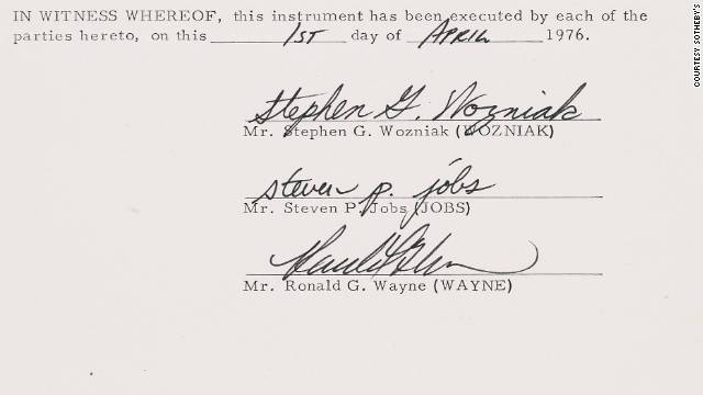 Haute 100 Update: Original 1976 Apple Contract Expected to Auction for $150K