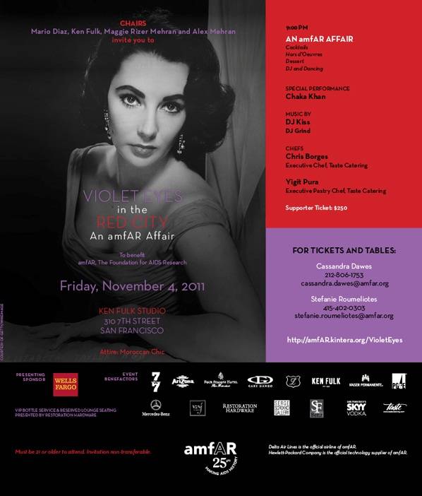 Haute Event Preview:  Violet Eyes In the Red City, An amfAR Affair