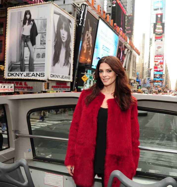 Ashley Greene Debuts New DKNY Jeans Spring 2012 Ad In Times Square