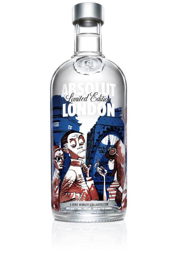 Gorillaz Artist Jamie Hewlett Designs ABSOLUT London Bottle