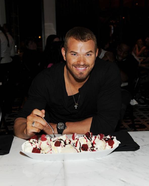 Kellan Lutz with Red Velvet Ice Cream Sundae