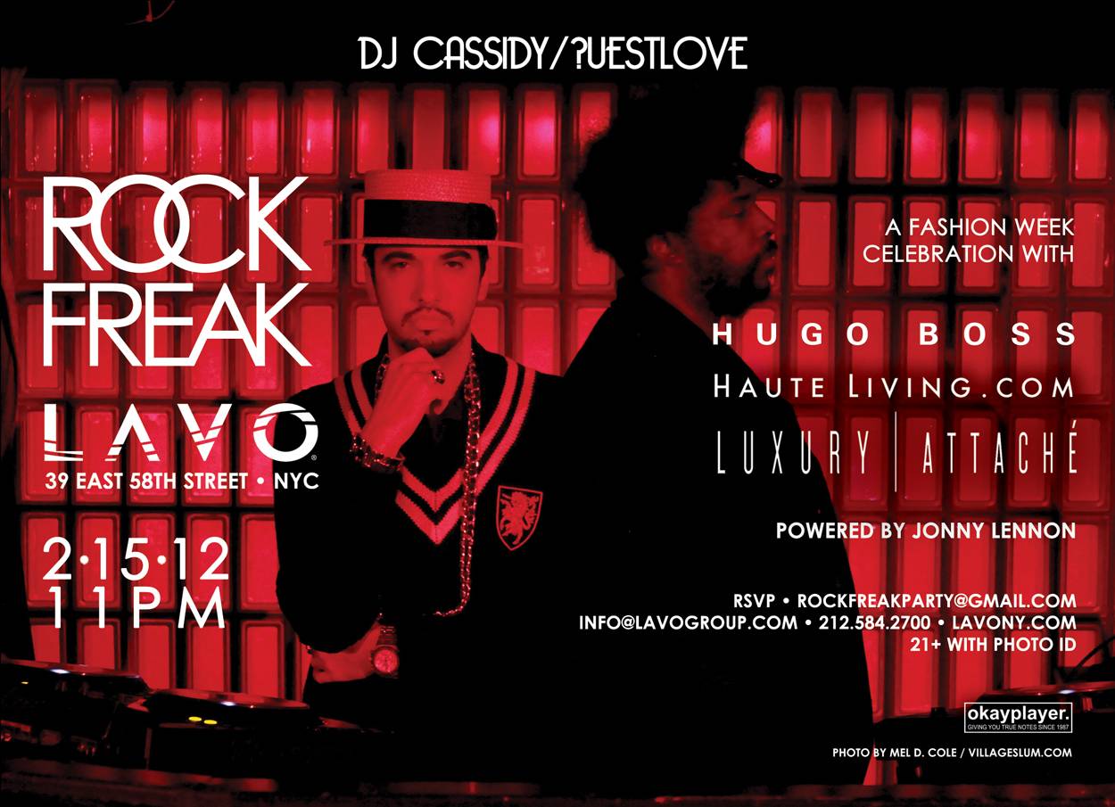 Hugo Boss/Luxury Attaché/Haute Living Hosts the Return of Rock/Freak with DJ Cassidy and Questlove Tomorrow Night at Lavo NYC