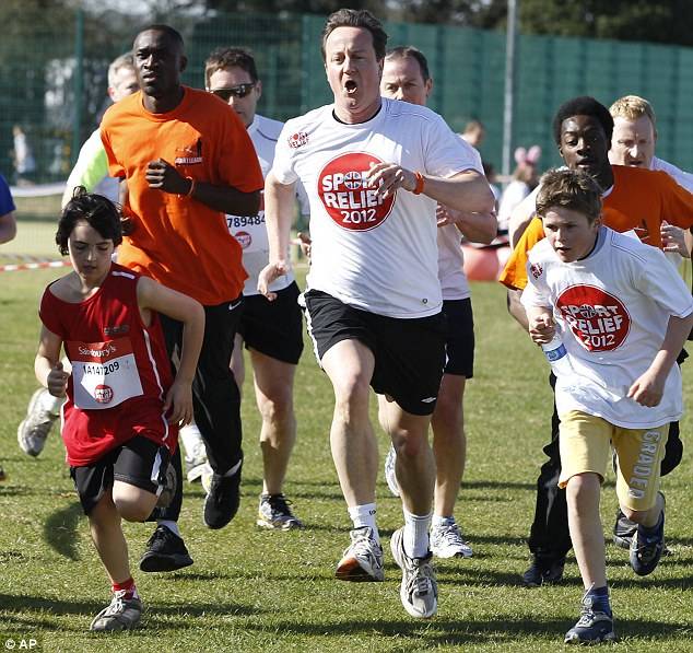 Prime Minister David Cameron Takes Part in Sport Relief Charity Run