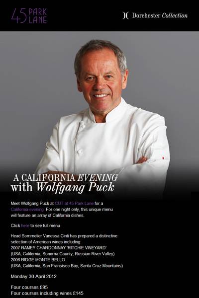 45 Park Lane Hotel to Host Event with Restaurant Owner Wolfgang Puck