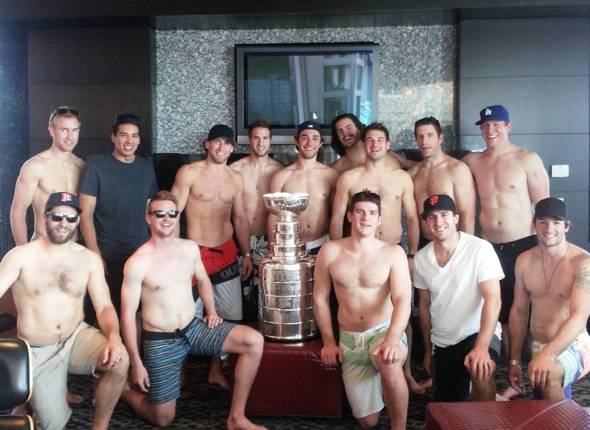 LA Kings with Stanley Cup at Palms Casino Resort in Las Vegas 6.15.12
