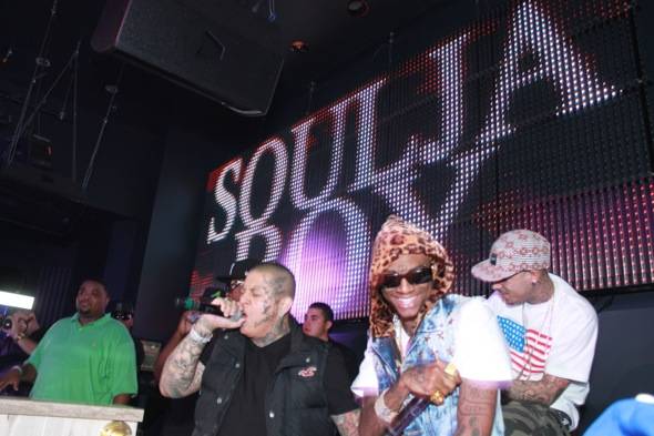 Soulja Boy smiling at fans inside Chateau