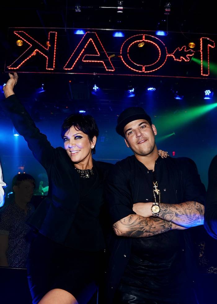 Rob Kardashian celebrates his 26th birthday with his mom Kris Jenner at 1 OAK Nightclub at the Mirage. Photos: Denise Truscello/WireImage