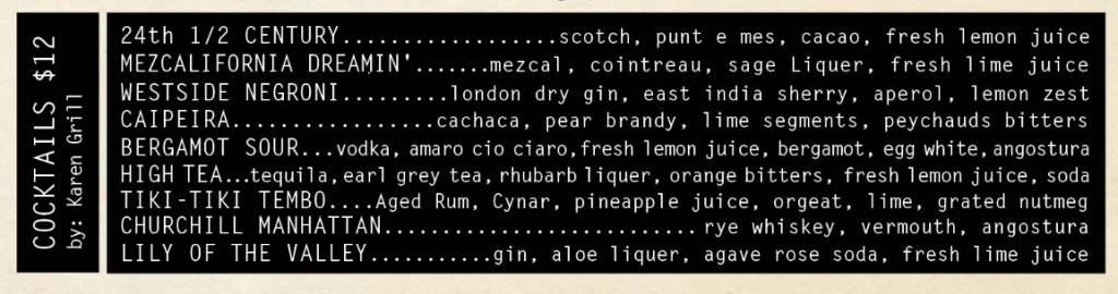 The Churchill Cocktail List - Karen Grill