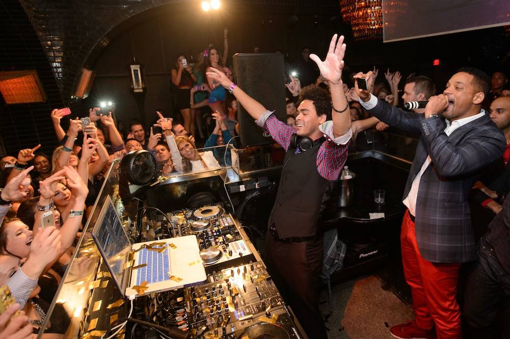 DJ Ace (Trey Smith) celebrates his 21st Birthday with his father, Will Smith at Lavo. Photo: Al Powers/Powers Imagery