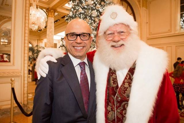 Plaza Manageing Director George Cozonis with Santa