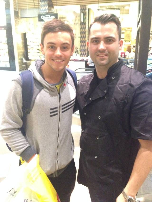 Dum Dums Fan Tom Daley with Creator Paul Hurley