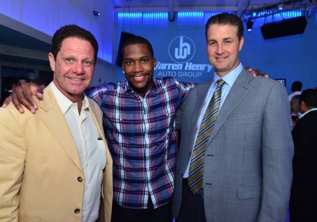 Warren Henry Zinn, President and CEO of Warren Henry Auto Group;Toney Douglas of the Miami Heat; and Erik Day, Vice President and CFO of Warren Henry Auto Group