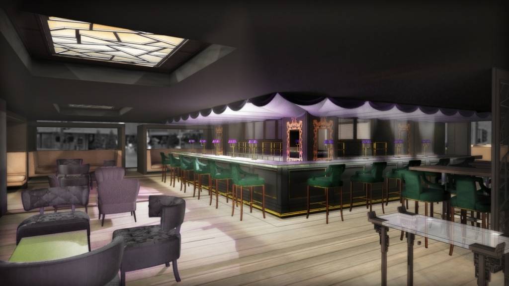 Rendering of bar at Crystal Jade Jiang Nan