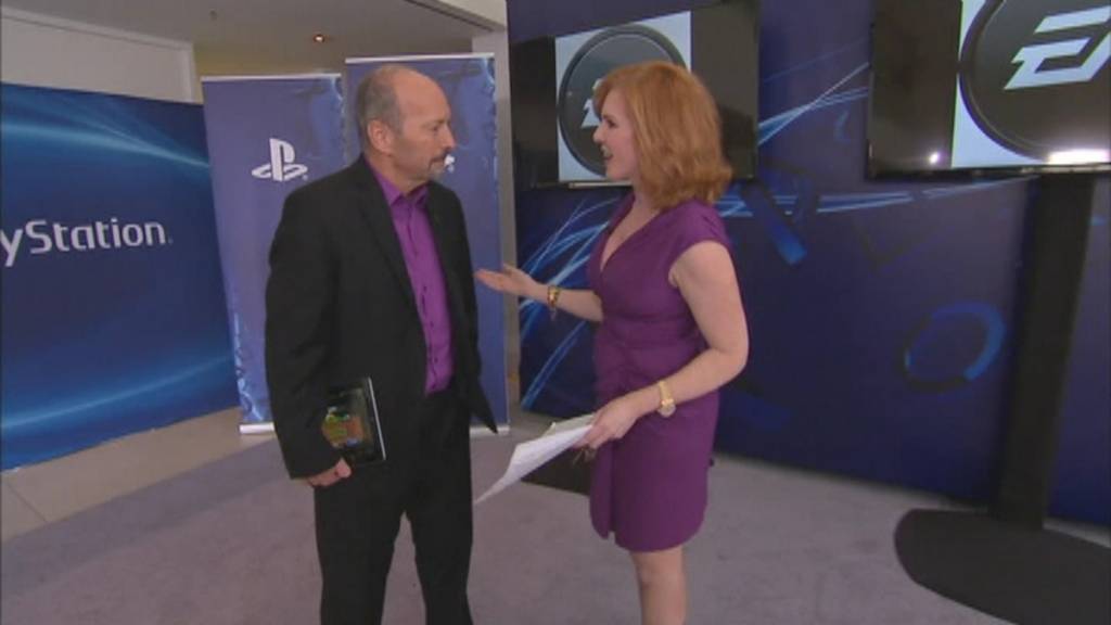 Electronic Arts COO Peter Moore and Liz Claman