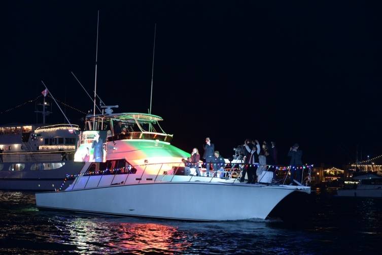 Grand Marshall boat Newport Beach Christmas boat parade 