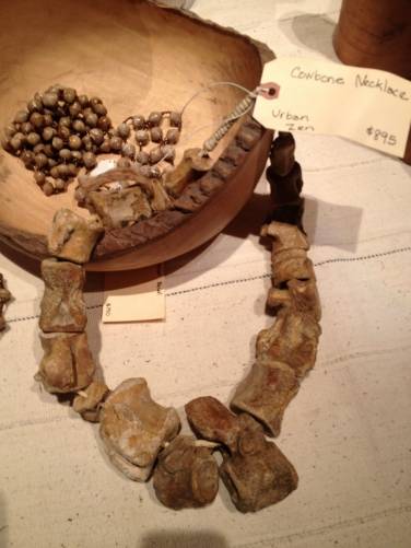 Cow bone necklace at Urban Zen Holiday Marketplace 