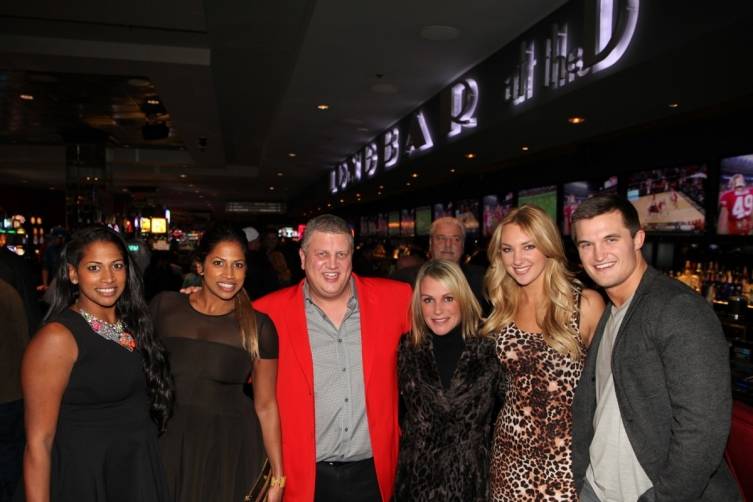 Nadiya Anderson, Natalie Anderson, Derek Stevens, Nicole Parthum, Jaclyn Schultz and Jon Misch at the D Las Vegas