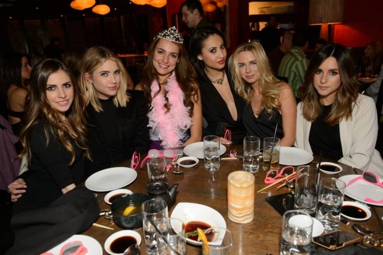 Francia Raisa and Ashley Benson celebrate the bachelorette party of a friend at Tao Las Vegas. Photos: Al Powers