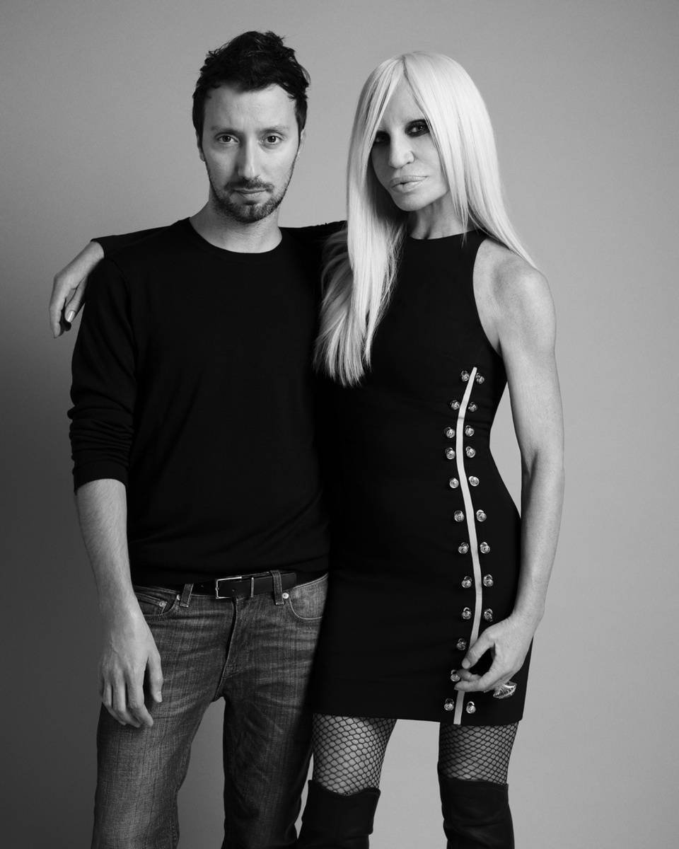 Anthony Vaccarello and Donatella Versace